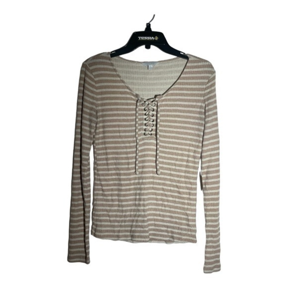 Lucky Brand Womens Long Sleeve Striped Shirt Top Size XS